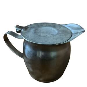 Vintage Japan Syrup Dispenser Stainless Steel Creamer Diner Hinged Lid Don 18-8